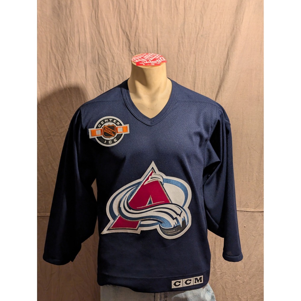 CCM Hockey Jersey Mens Small Navy Excellent Colorado Avalanche NHL Center Ice